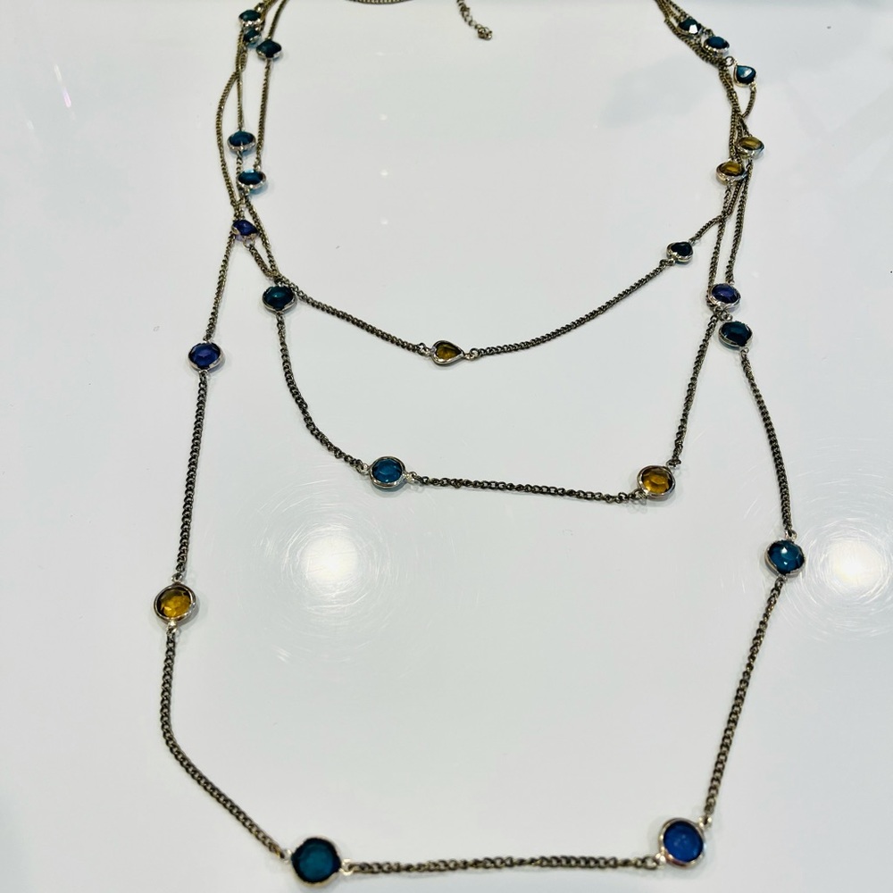 Color Rhinestone Charm Necklace - Picture 2 of 2